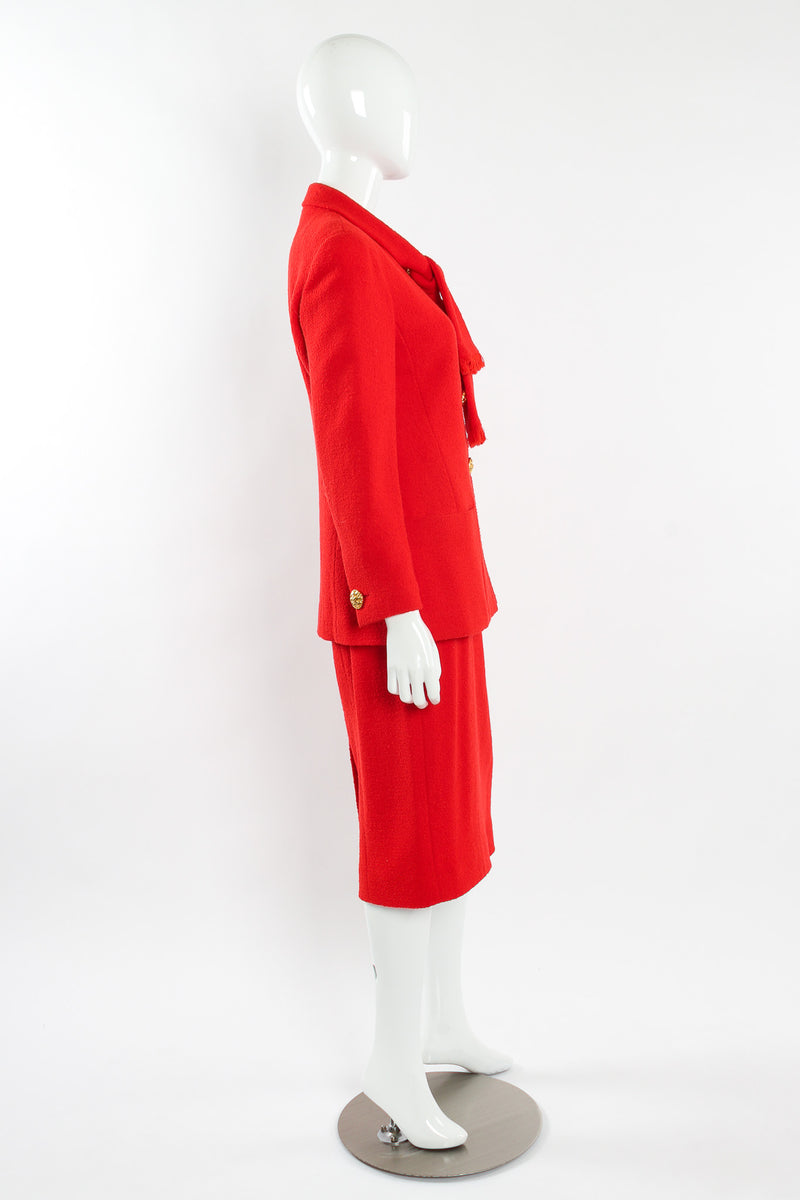 Vintage Chanel Boucle Wool Jacket & Skirt Set mannequin side @ Recess LA