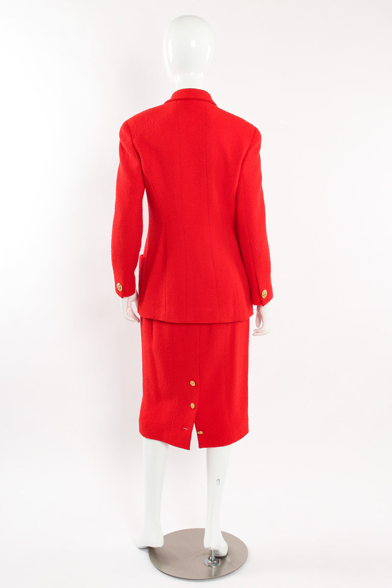 Vintage Chanel Boucle Wool Jacket & Skirt Set mannequin back @ Recess LA