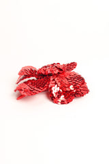 Vintage Chanel 1985 Red Sequin Camellia Flower Pin side @ Recess LA