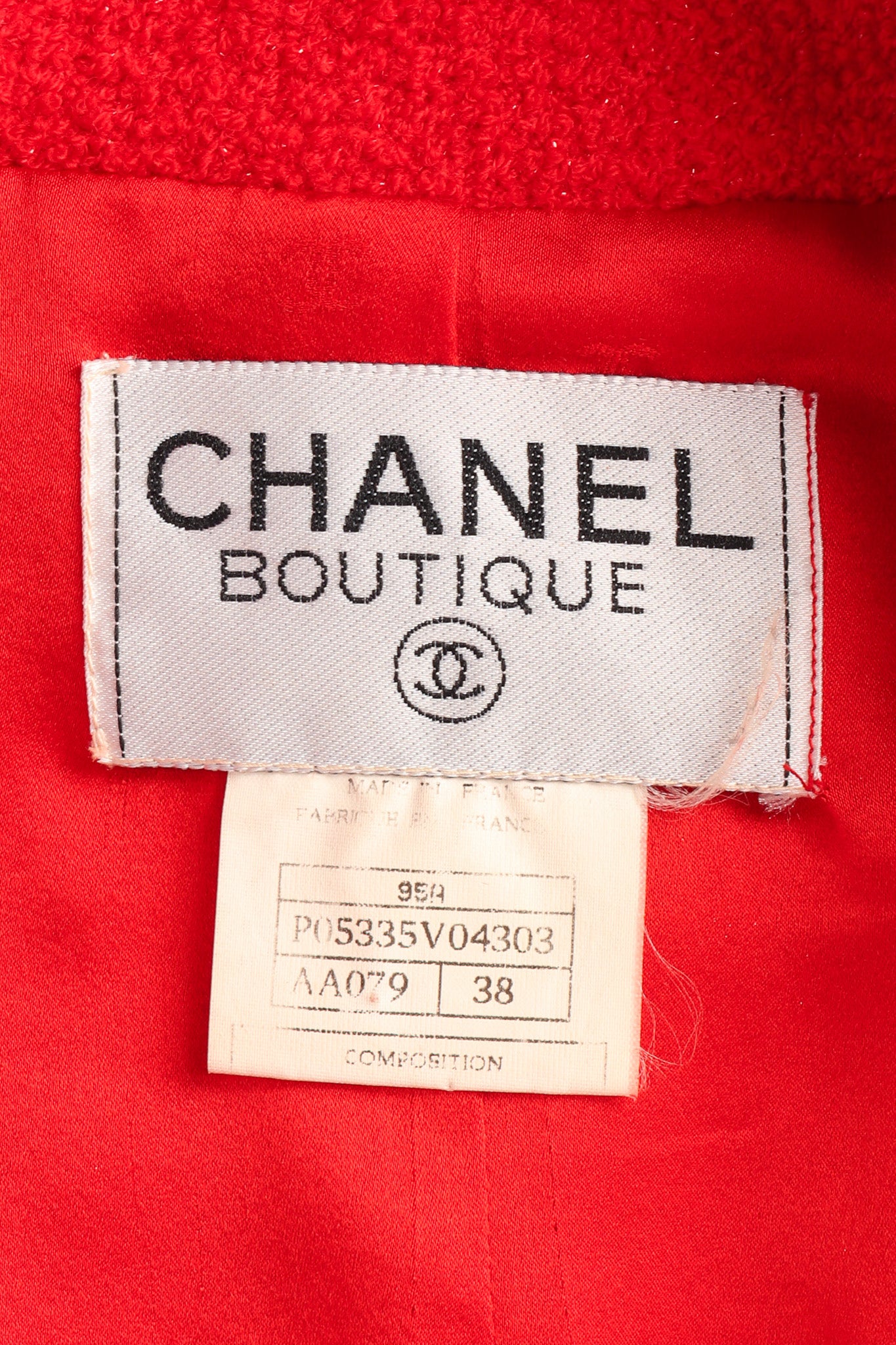 Vintage Chanel 1995A Metallic Wool Double Breasted Blazer tag @ Recess LA