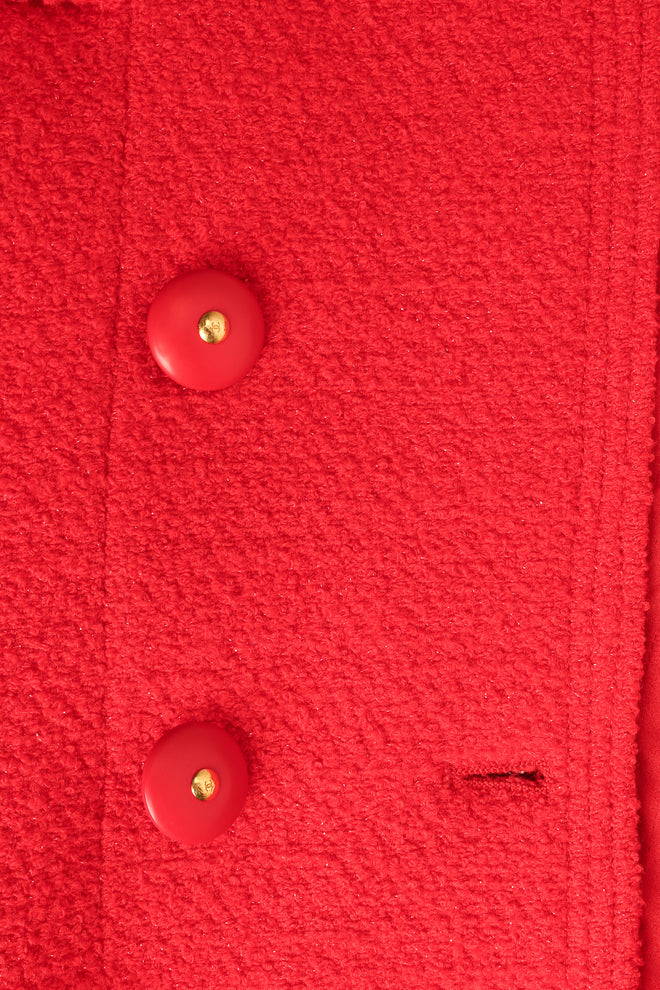 Vintage Chanel 1995A Metallic Wool Double Breasted Blazer buttons @ Recess LA