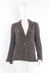 Vintage Chanel 2011 Woven Stripe Blazer mannequin front @ Recess Los Angeles