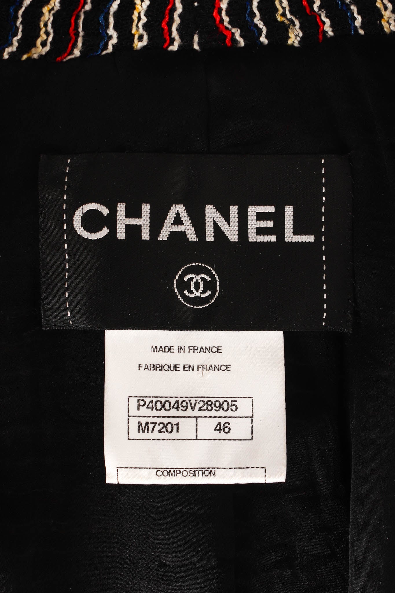 Vintage Chanel 2011 Woven Stripe Blazer label @ Recess Los Angeles