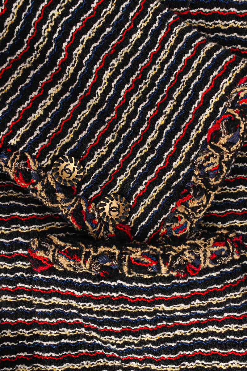 Vintage Chanel 2011 Woven Stripe Blazer pocket/sleeve @ Recess Los Angeles