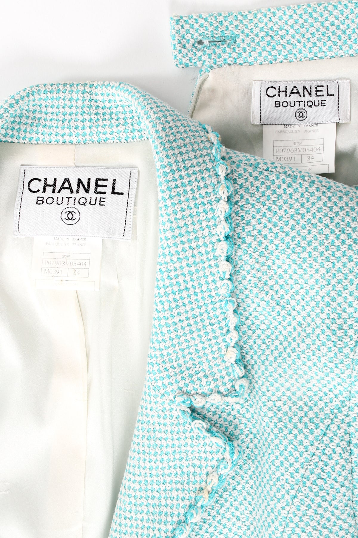 Chanelseafoamwhitechecktweedja