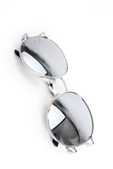 Vintage Chanel 1990s Miller Silver Mirror CC Sunglasses with case at Recess Los Angeles