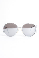 Vintage Chanel 1990s Miller Silver Mirror CC Sunglasses front at Recess Los Angeles