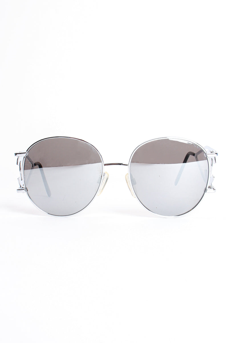Vintage Chanel 1990s Miller Silver Mirror CC Sunglasses front at Recess Los Angeles