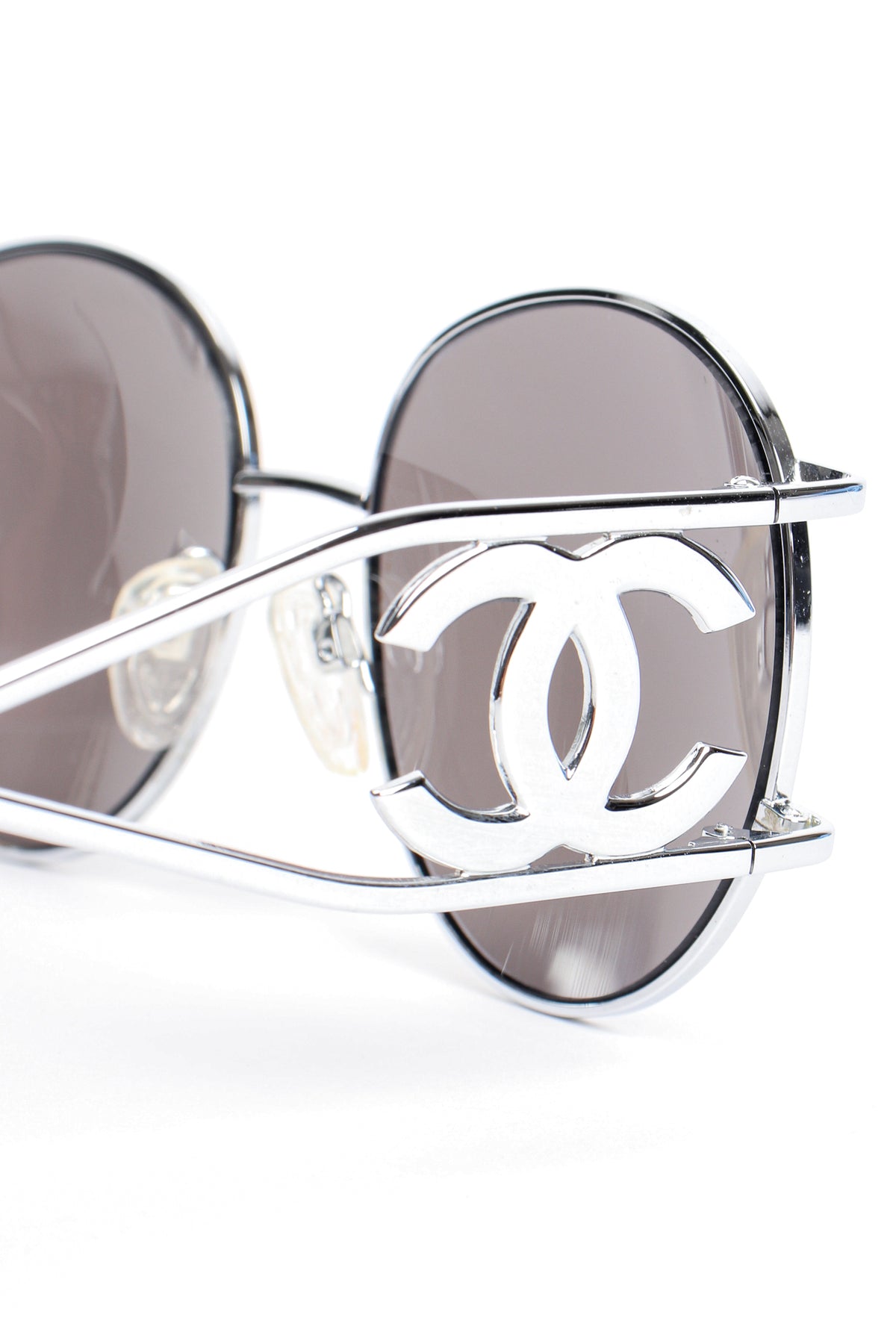 CHANEL Sunglasses metal Silver 06926 45002 CC Auth BA11300 CHANEL Sunglasses: Shield Sunglasses, metal & strass  main image 4