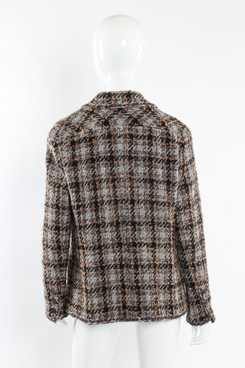 Vintage Chanel 2005A Tweed Jacket & Skirt Wool Set mannequin back top @ Recess LA
