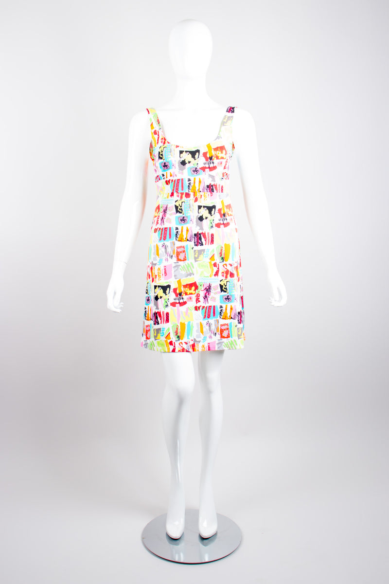 Chanel Graffiti Print Marker Pen Fit and Flare Skater Tank Dress