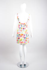 Chanel Graffiti Print Marker Pen Fit and Flare Skater Tank Dress