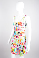 Chanel Graffiti Print Marker Pen Fit and Flare Skater Tank Dress