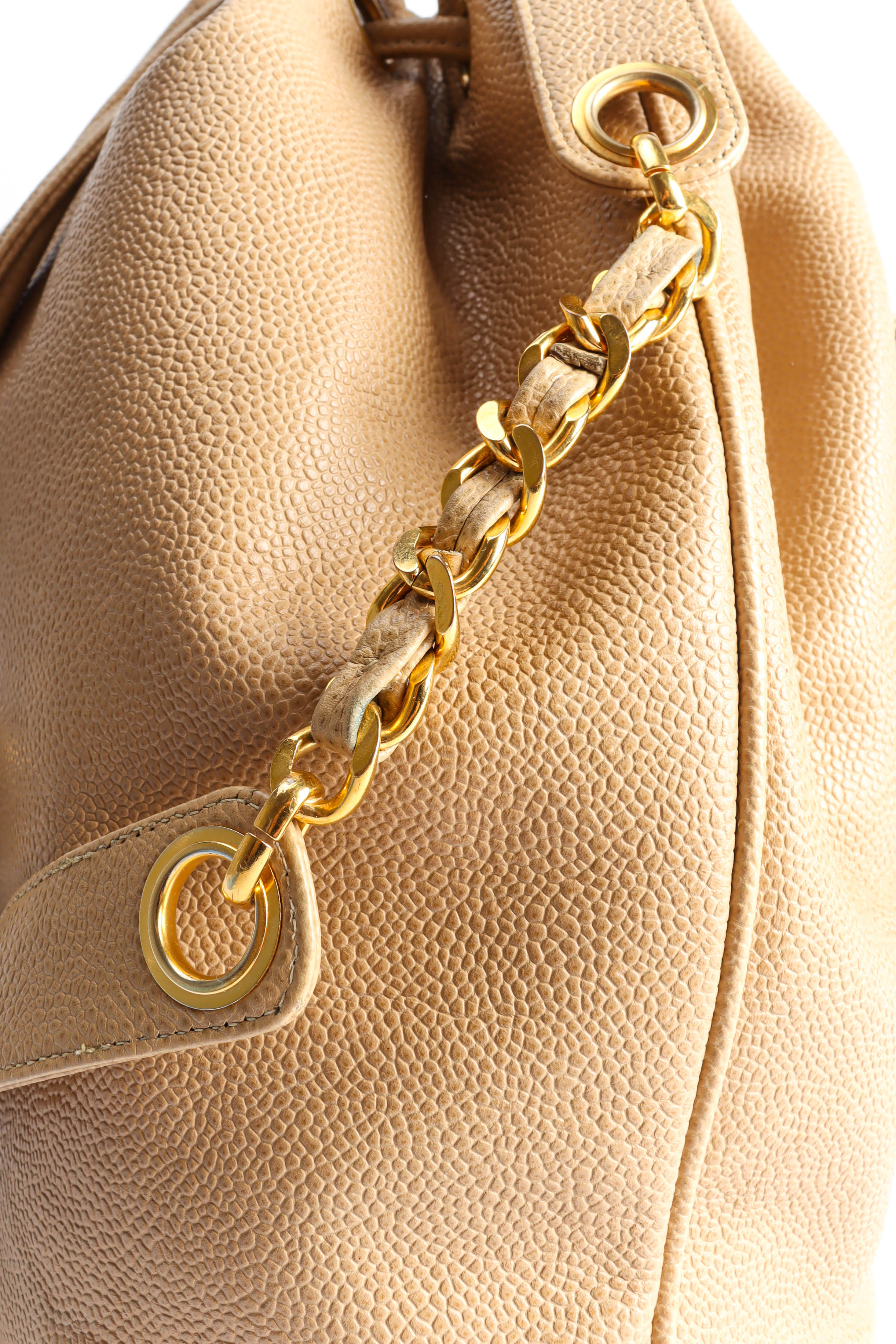 Vintage 1990 Chanel CC Logo Bucket Bag strap detail @ Recess LA