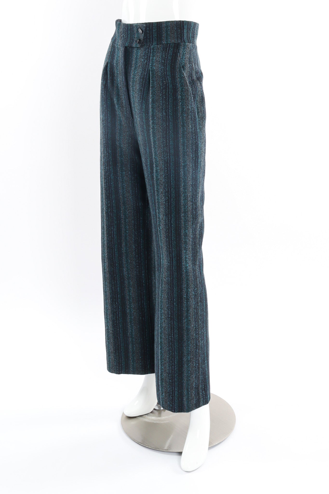 Vintage Chanel 2008A Stripe Wool Pant mannequin side angle @ Recess LA