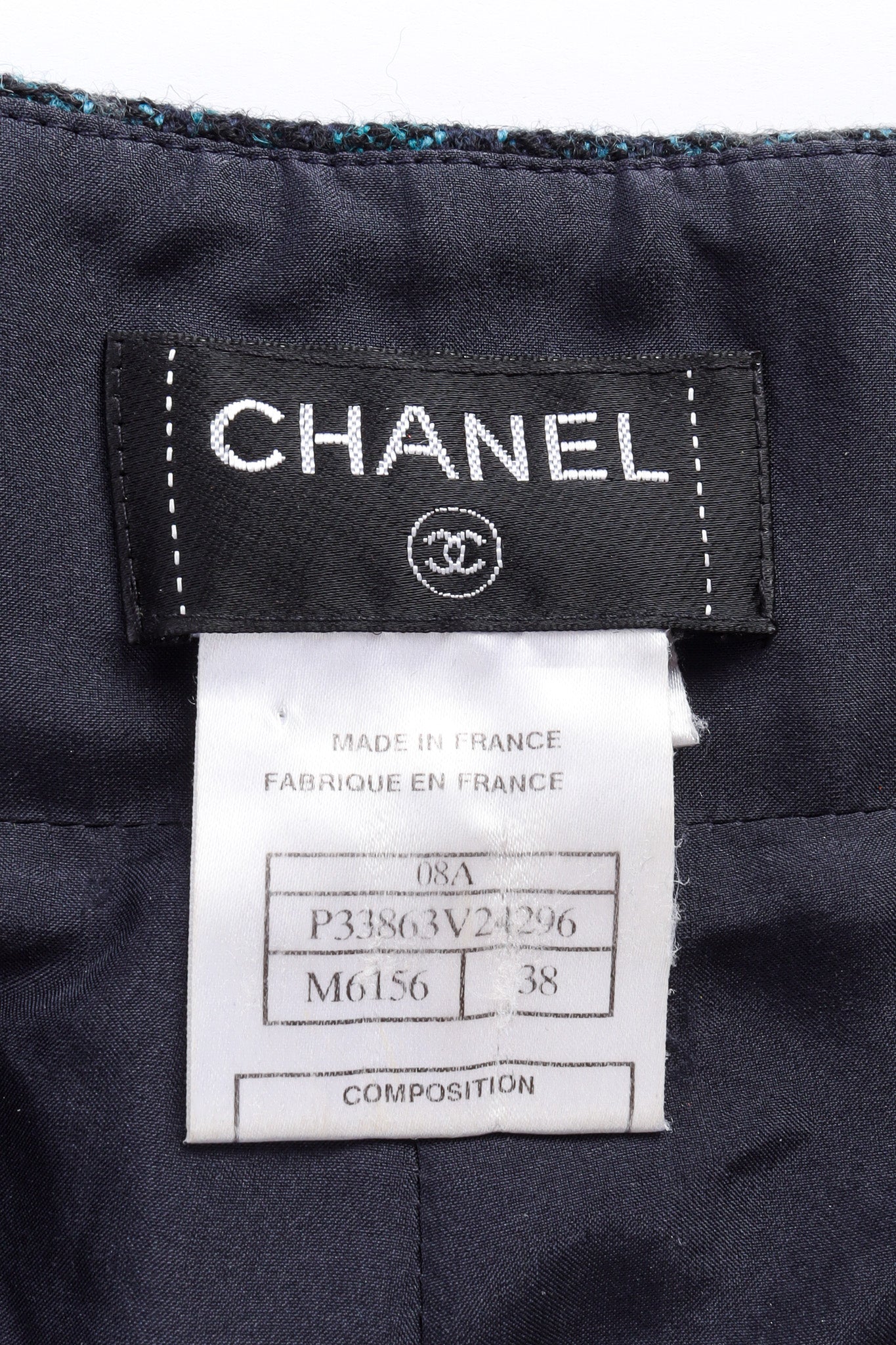 Vintage Chanel 2008A Stripe Wool Pant tag @ Recess LA