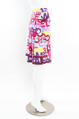 Vintage Chanel CoCo Print A-Line Skirt mannequin side @ Recess LA