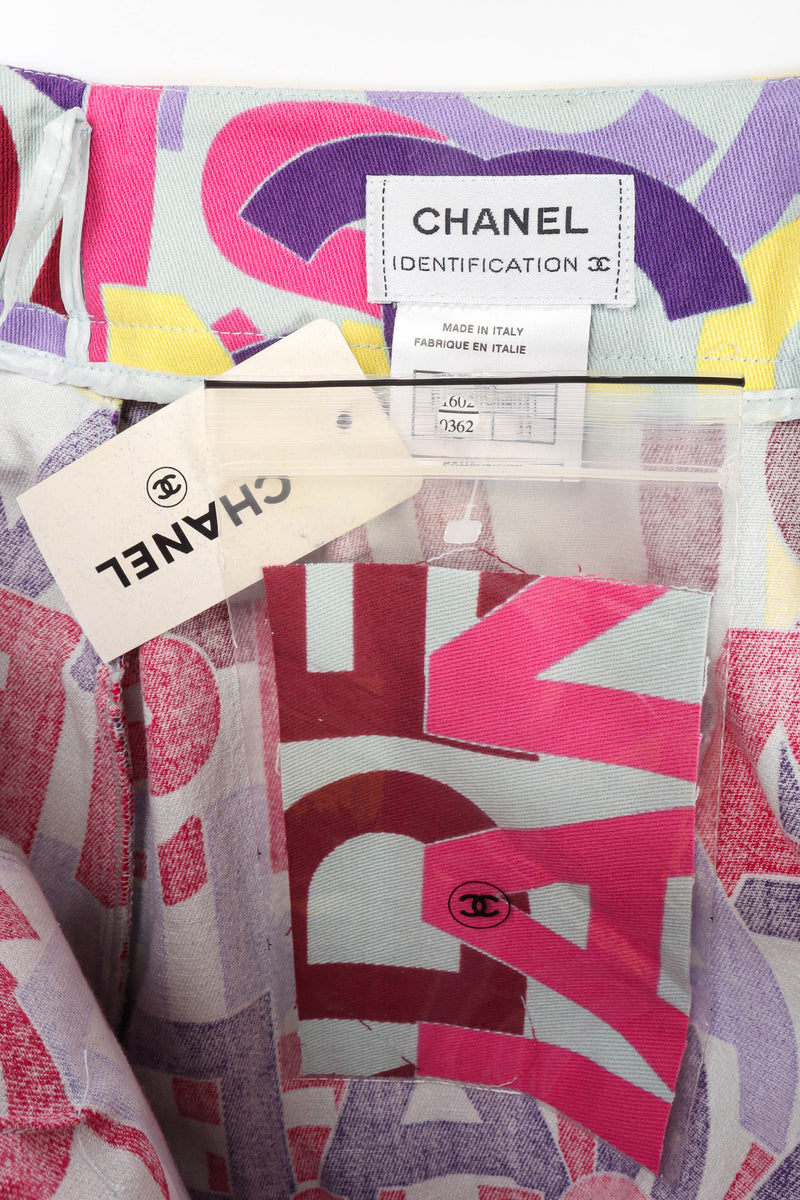 Vintage Chanel CoCo Print A-Line Skirt tags @ Recess LA