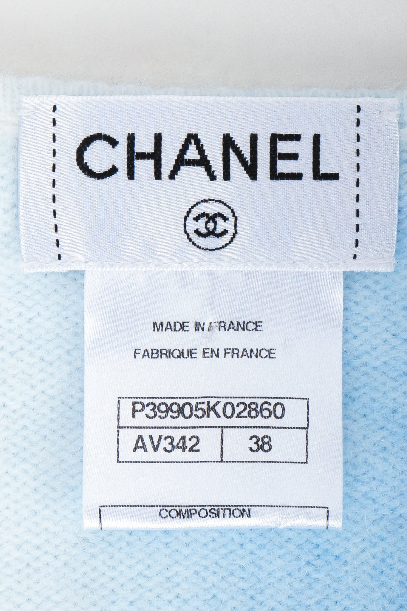 Vintage Chanel Ombré Cloud Cardigan Sweater label at Recess Los Angeles
