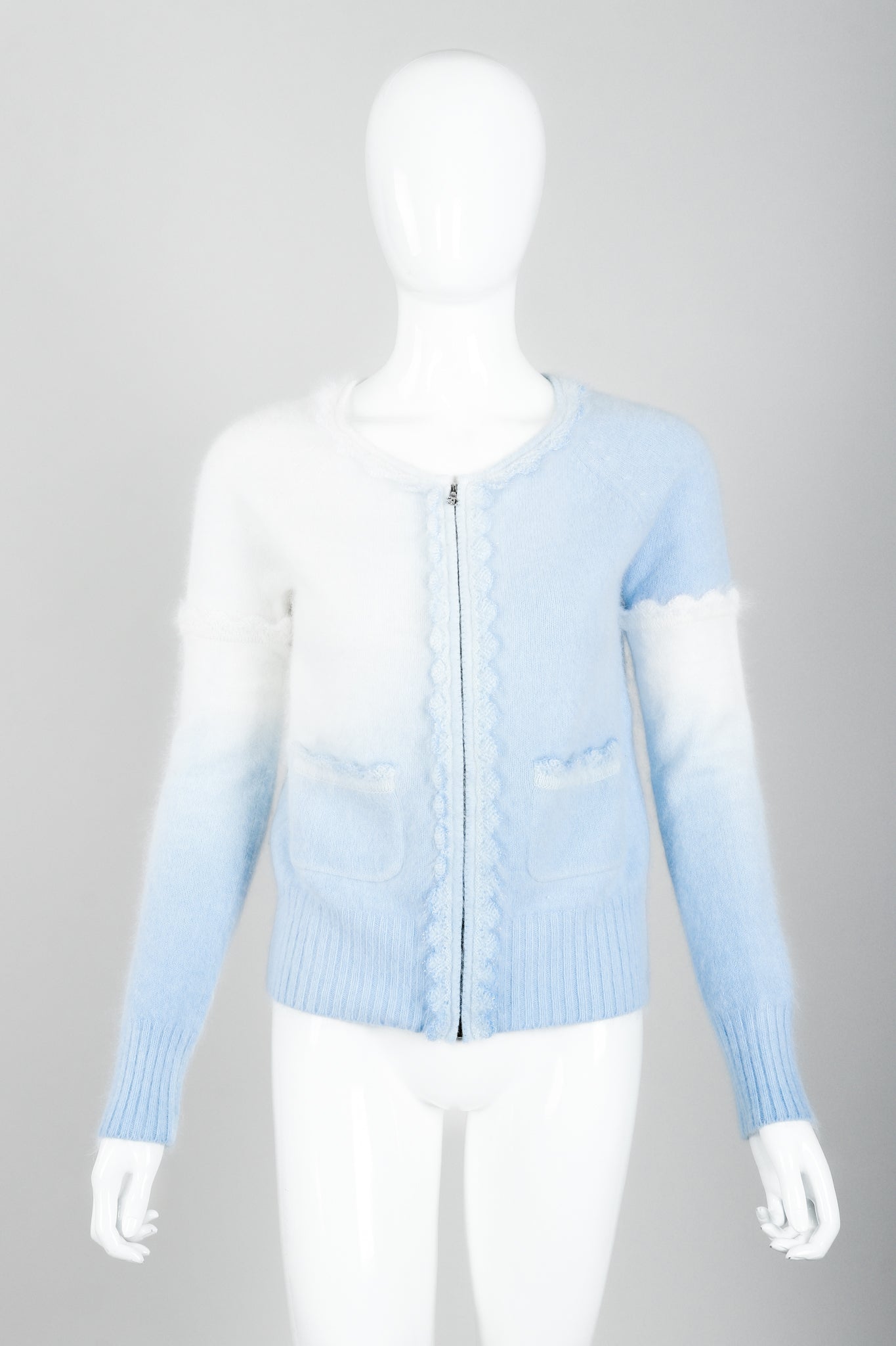Vintage Chanel Ombré Cloud Cardigan Sweater on Mannequin front at Recess Los Angeles