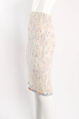 Vintage Chanel 1999P Rainbow Terrazzo Tweed Skirt Set on Mannequin side at Recess LA