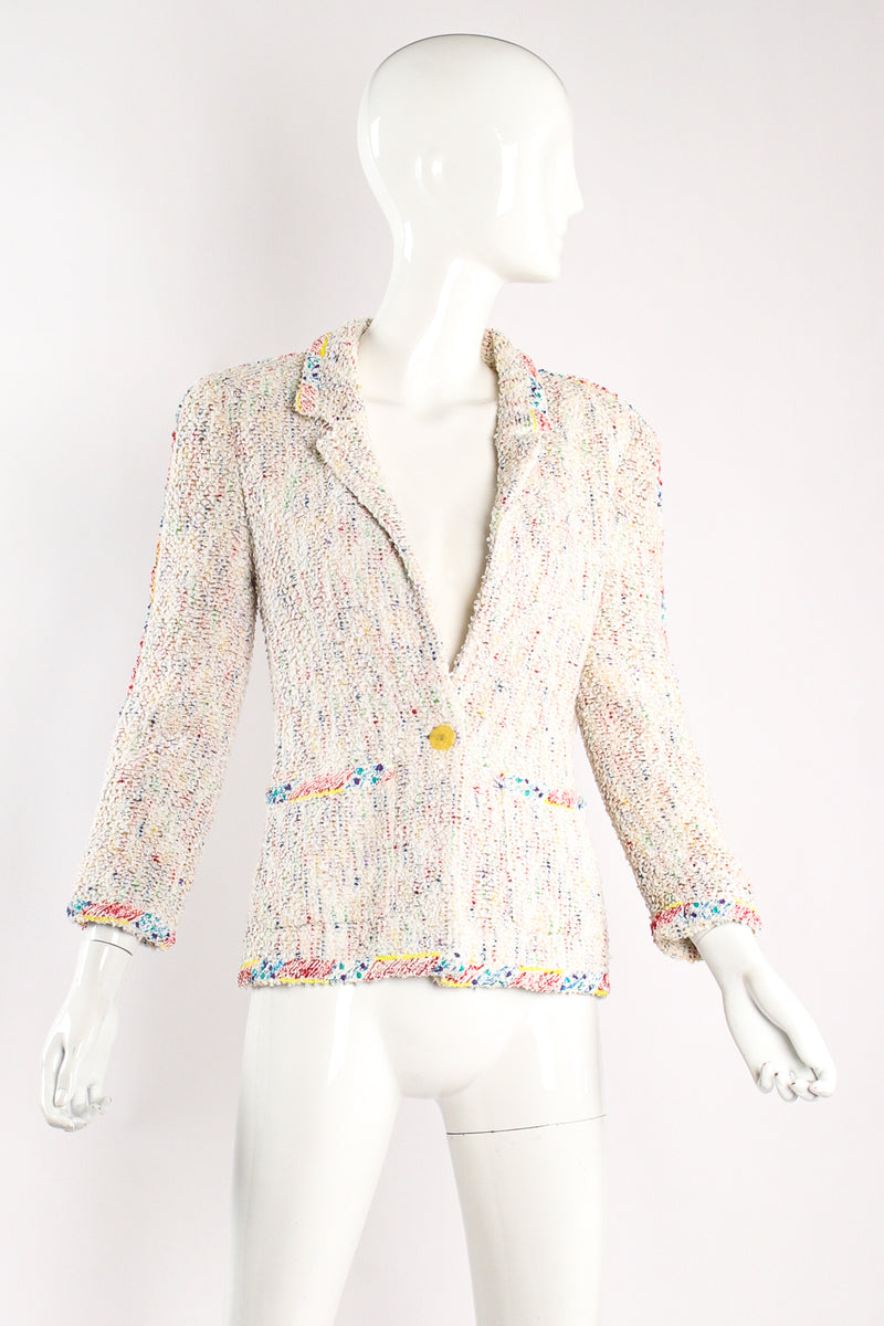 Vintage Chanel 1999P Rainbow Terrazzo Tweed Jacket Skirt Set
