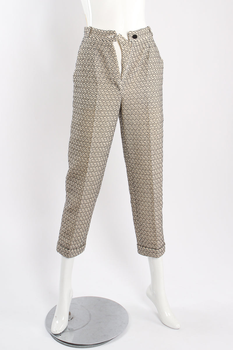 Vintage Chanel 1998P Geo Embroidered Pant Suit on mannequin front at Recess Los Angeles