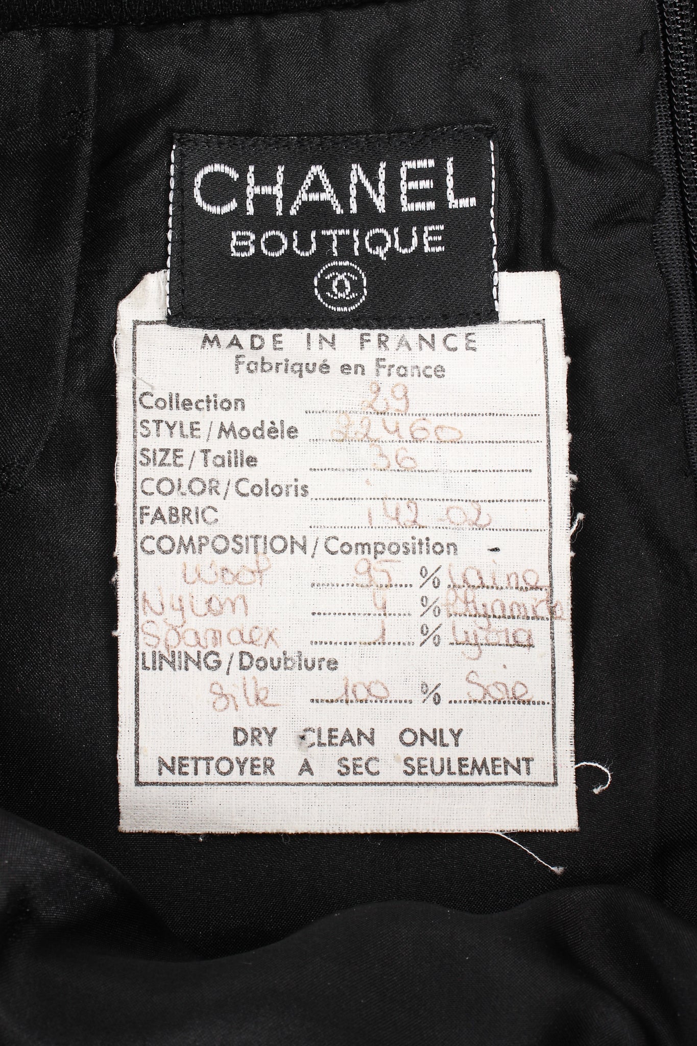 Vintage Chanel CC Logo Zipper Boucle Midi Skirt label at Recess Los Angeles