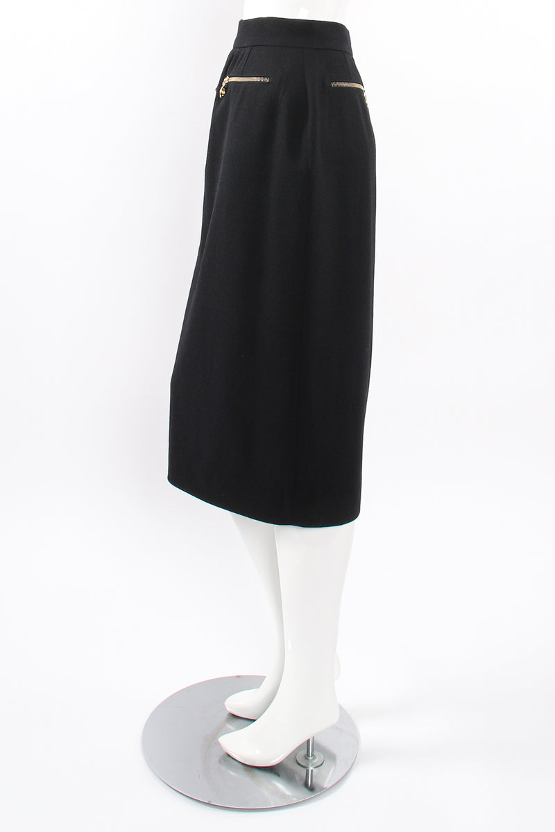 chanel black maxi skirt