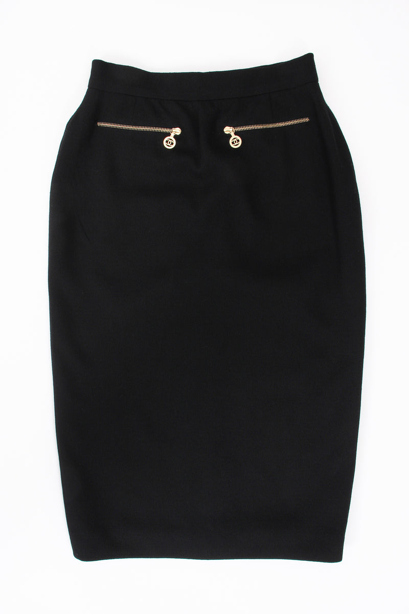 Vintage Chanel CC Logo Zipper Boucle Midi Skirt – Recess