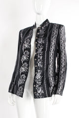 Vintage Chantal Thomass Metallic Monochrome Brocade Jacket on mannequin open at Recess Los Angeles