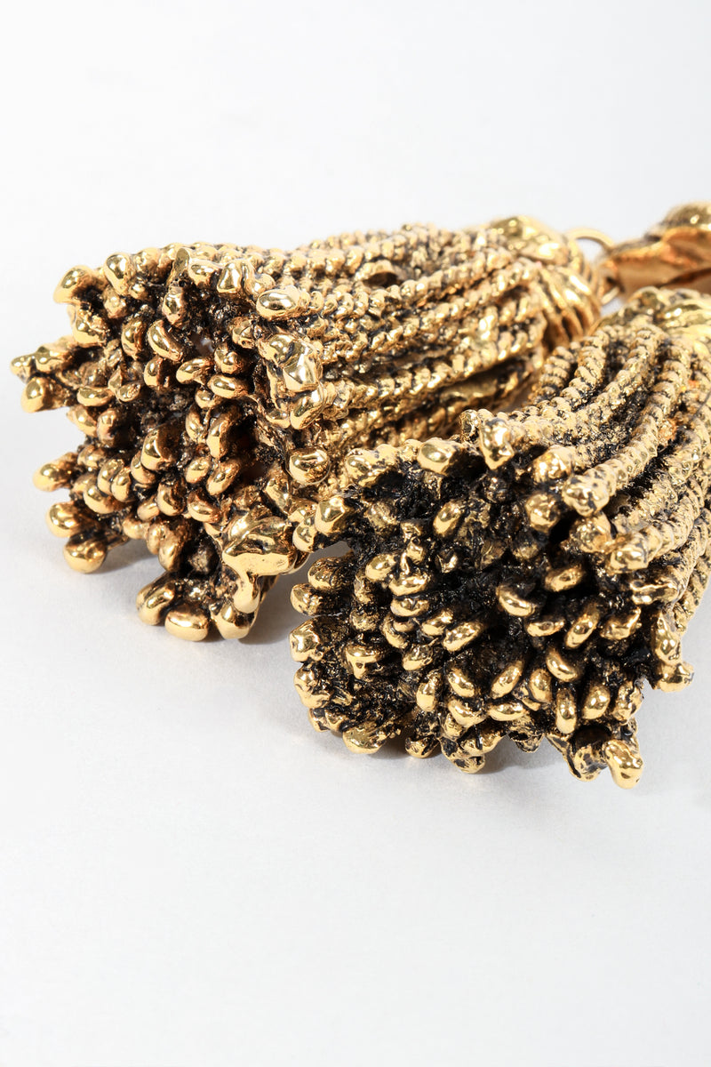 Vintage Chantal Thomass Gold Sculpted Tassel Earrings tassel detail