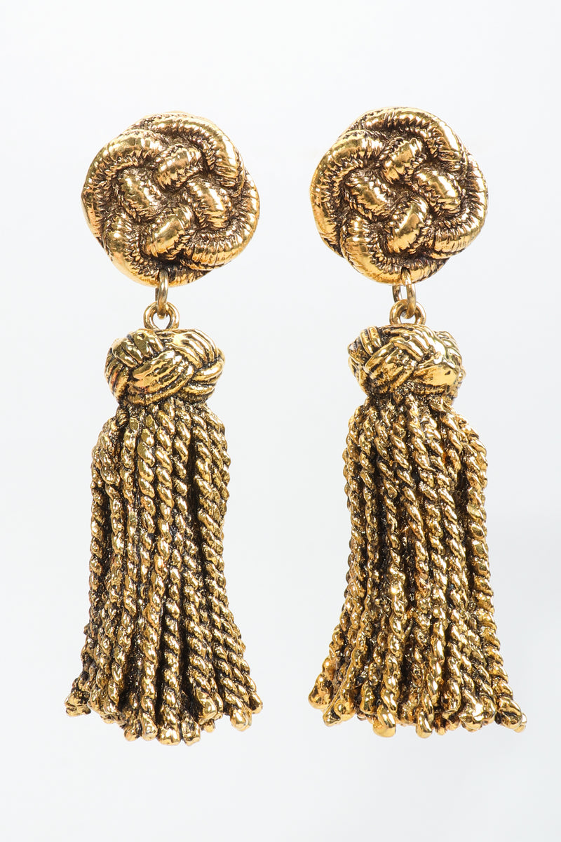 Vintage Chantal Thomass Gold Sculpted Tassel Earrings at Recess Los Angeles