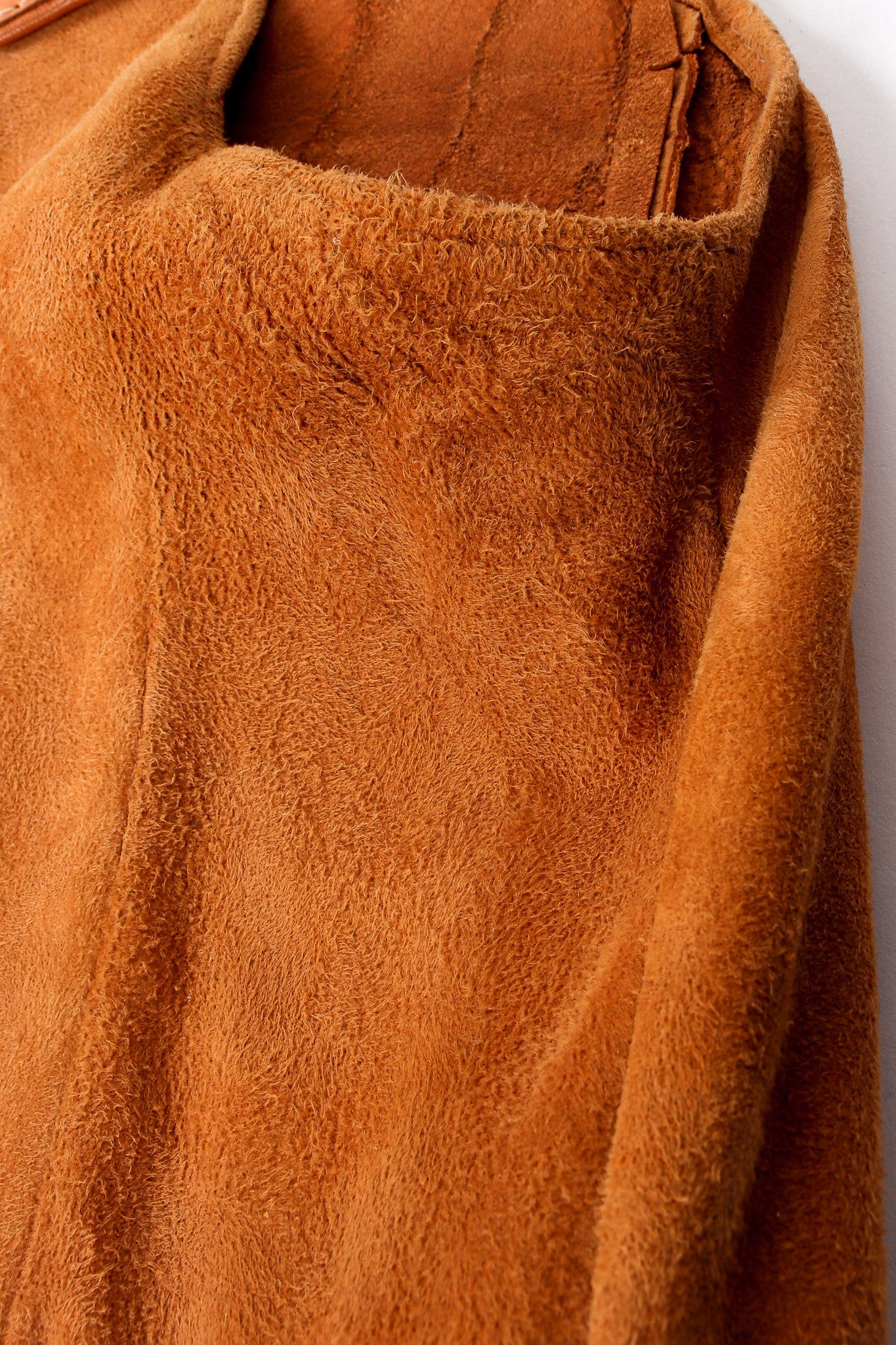Vintage Char & Sher Designs Suede Tassel Vest Overcoat suede detail @ Recess LA
