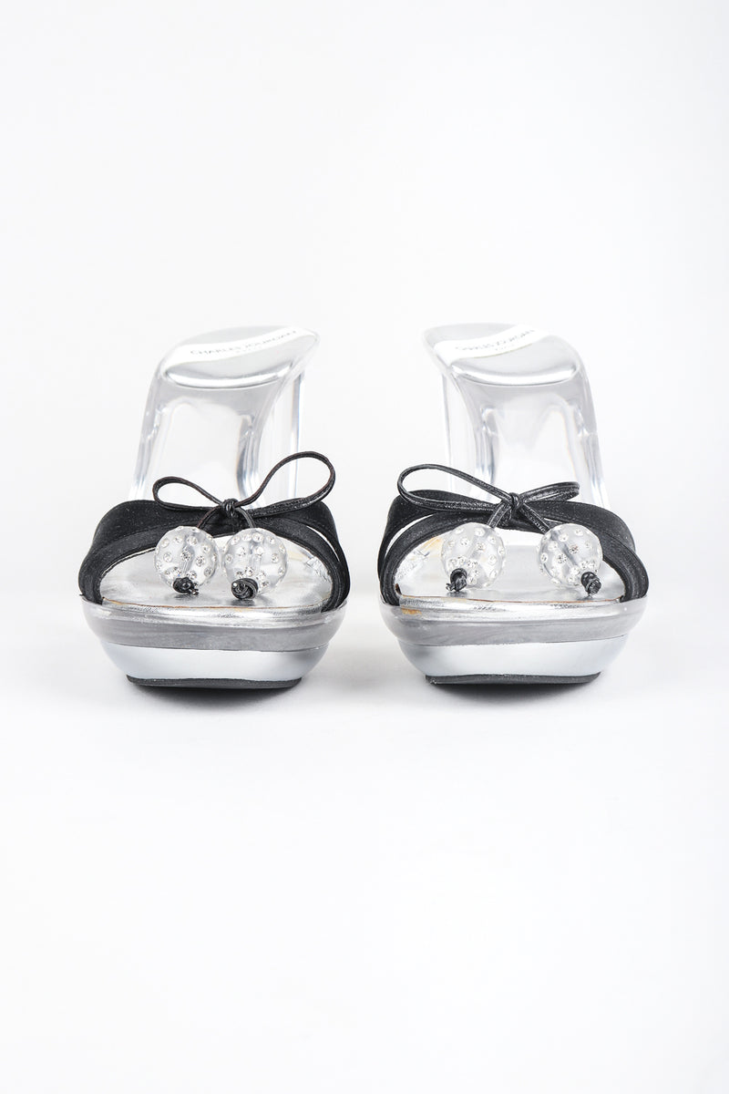 Recess Designer Consignment Vintage Charles Jourdan Clear Lucite Platform Mules Retro Pinup Los Angeles Resale