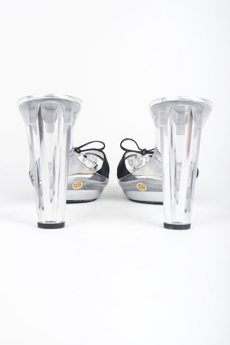 Recess Designer Consignment Vintage Charles Jourdan Clear Lucite Platform Mules Retro Pinup Los Angeles Resale