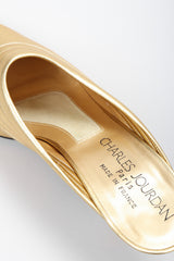 Recess Los Angeles Vintage Charles Jourdan Quilted Gold Leather Lamé Mules