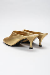 Recess Los Angeles Vintage Charles Jourdan Quilted Gold Leather Lamé Mules