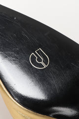 Recess Los Angeles Vintage Charles Jourdan Quilted Gold Leather Lamé Mules