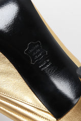 Recess Los Angeles Vintage Charles Jourdan Quilted Gold Leather Lamé Mules