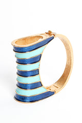 Vintage Boucher Enamel Stripe Bangle Bracelet hollow angle at Recess Los Angeles