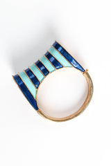 Vintage Boucher Enamel Stripe Bangle Bracelet flat angle at Recess Los Angeles