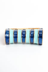 Vintage Boucher Enamel Stripe Bangle Bracelet ribbed stripes top at Recess Los Angeles