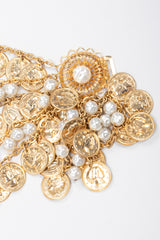 Recess Los Angeles Vintage Unsigned Belly Dance Draped Coin Pearl Chain Belt