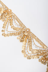 Recess Los Angeles Vintage Unsigned Belly Dance Draped Coin Pearl Chain Belt