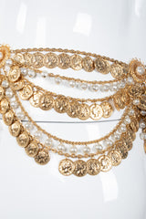 Recess Los Angeles Vintage Unsigned Belly Dance Draped Coin Pearl Chain Belt