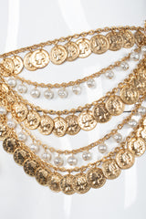 Recess Los Angeles Vintage Unsigned Belly Dance Draped Coin Pearl Chain Belt