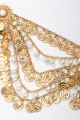 Recess Los Angeles Vintage Unsigned Belly Dance Draped Coin Pearl Chain Belt