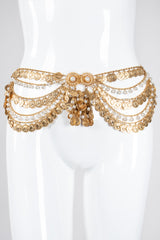 Recess Los Angeles Vintage Unsigned Belly Dance Draped Coin Pearl Chain Belt