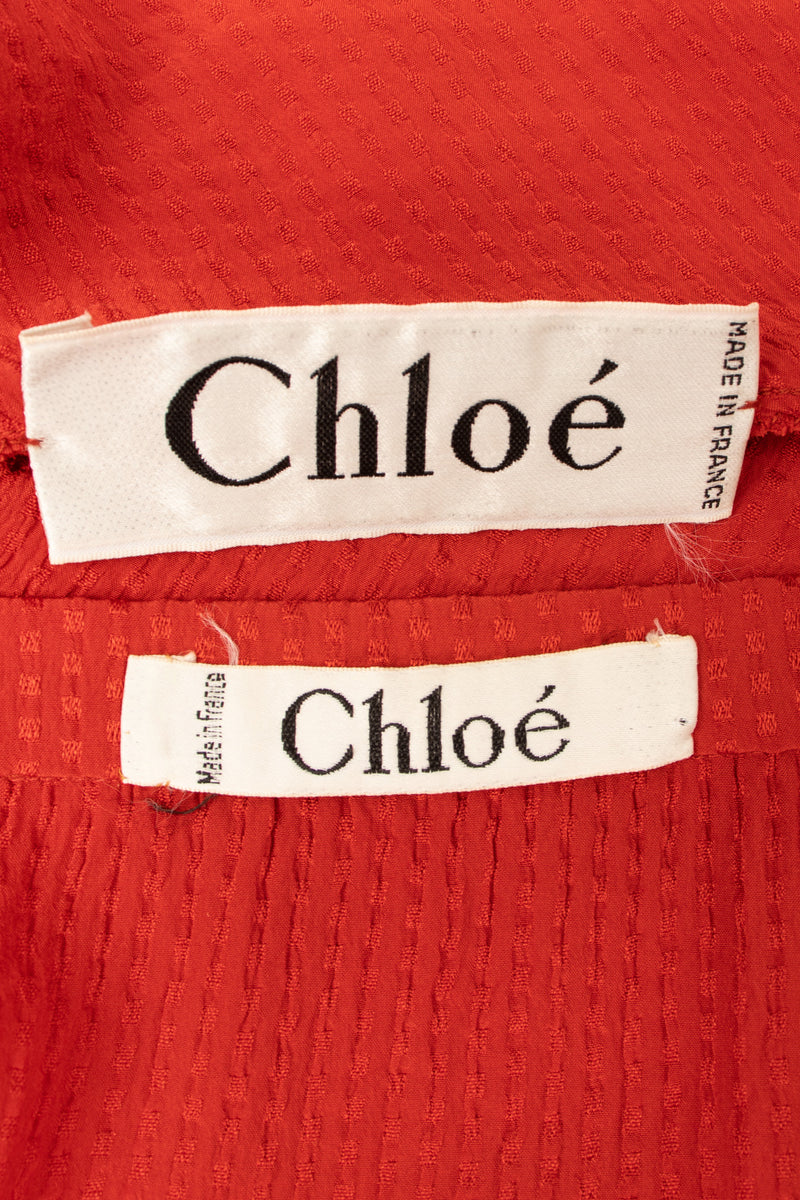 Recess Los Angeles Vintage Chloe Silk Seersucker Tie Top & Skirt Set